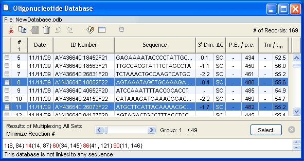 Database window